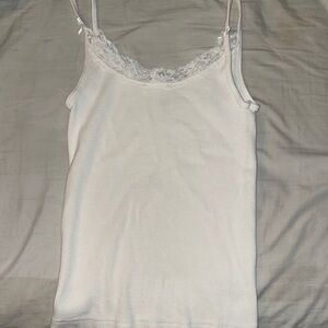 Women's White Lace Trim Cami Top
